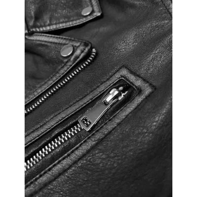 Dámská vintage koženková bunda MODA8125 černá
