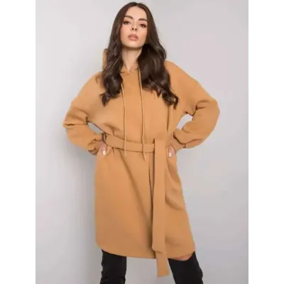 Oversize mikinové šaty s velbloudím páskem MODA7253 camel
