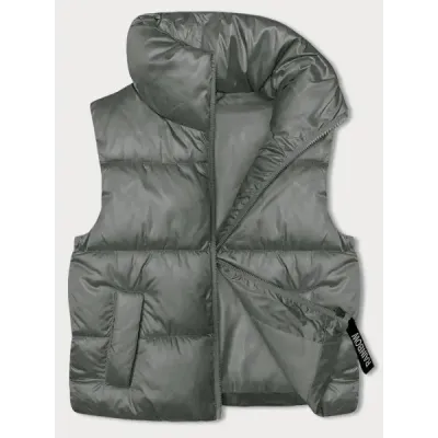 Krátká dámská vesta MODA8245 khaki Krátká dámská vesta MODA8245 khaki