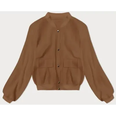 Vlněná dámská bombera MODA5687 karamelová
