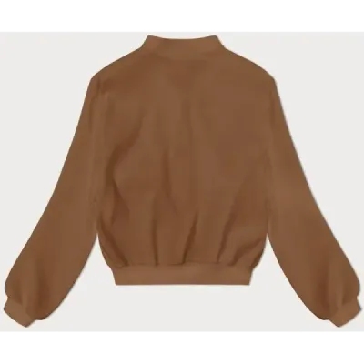Vlněná dámská bombera MODA5687 karamelová