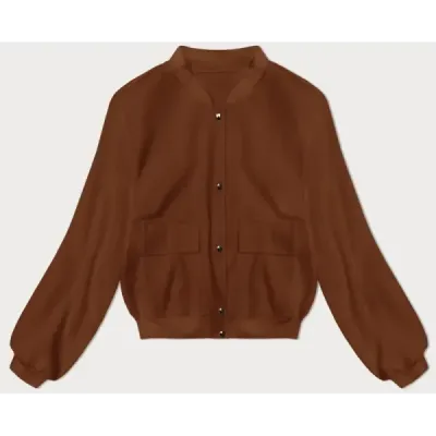 Vlněná dámská bombera MODA5687 hnědá