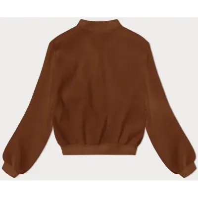 Vlněná dámská bombera MODA5687 hnědá