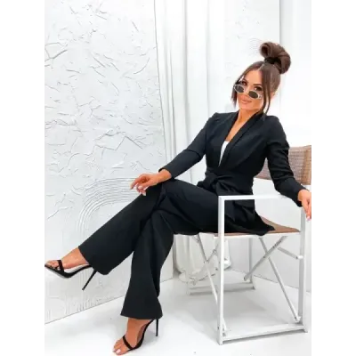 Dámský elegantní set sako + kalhoty MODA8167 černý