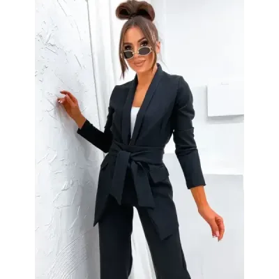 Dámský elegantní set sako + kalhoty MODA8167 černý
