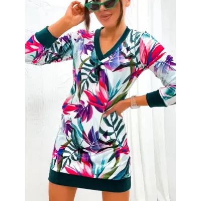Dámská velurové šaty MODA8268 zelené