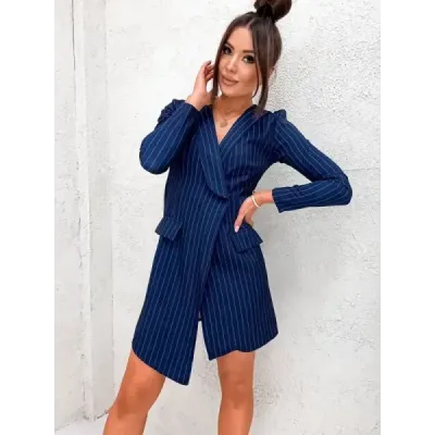 Dámské šaty typu sako MODA8240 tmavě modré