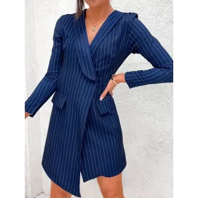 Dámské šaty typu sako MODA8240 tmavě modré