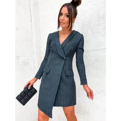 Dámské šaty typu sako MODA8240 šedé