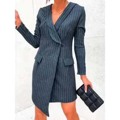 Dámské šaty typu sako MODA8240 šedé