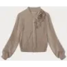 Dámská mikina s růžemi MODA6023 béžová