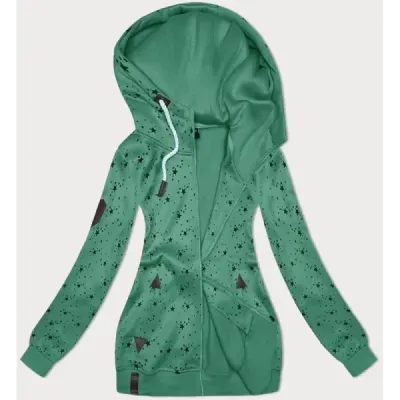 Dámská mikina s hvězdičkami MODA2313 zelená