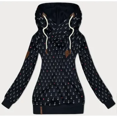 Dámská vzorovaná mikina MODA2304 černá