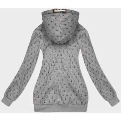 Dámská vzorovaná mikina MODA2304 tmavě šedá