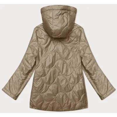 Lehce oteplená dámská jarní bunda MODA8242 cappuccino