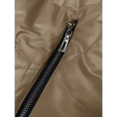 Lehce oteplená dámská jarní bunda MODA8242 cappuccino