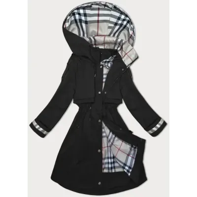 Tenká dámská bunda parka MODA2403 černá