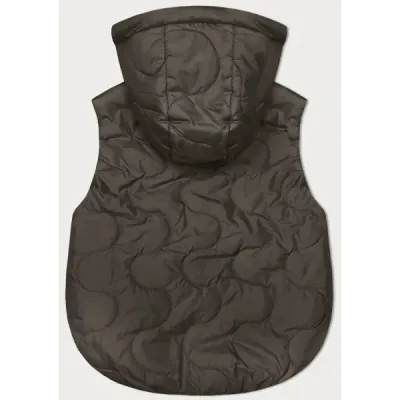 Dámská krátká vesta s odepínající kapucí MODA2414 khaki