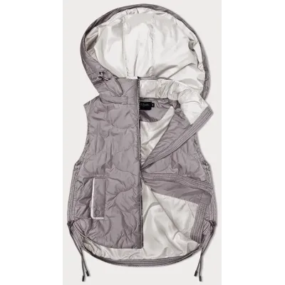 Dámská krátká vesta s odepínající kapucí MODA2414BIG cappuccino