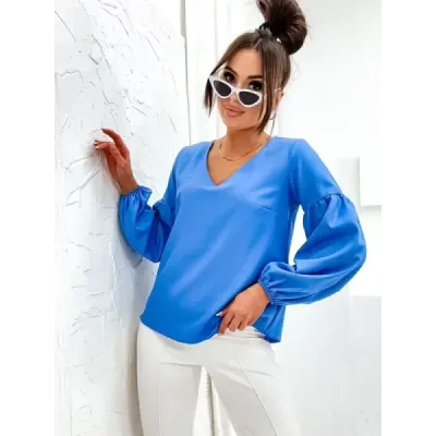 Dámská elegantní halenka s ozdobnými rukávy MODA698 modrá