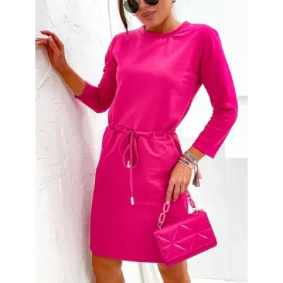 Dámské stylové šaty s teplákoviny MODA700 fuksia