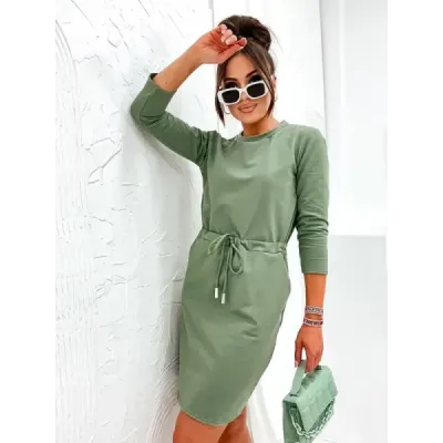 Dámské stylové šaty s teplákovinou MODA700 khaki