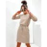 Dámské stylové šaty s teplákovinou MODA700 béžové