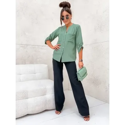 Dámská košilová halenka MODA713 khaki