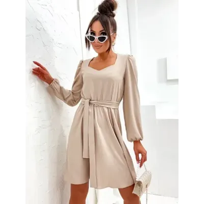 Dámské elegantní šaty MODA8249 béžové
