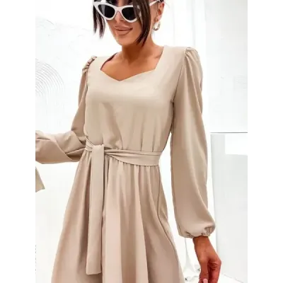 Dámské elegantní šaty MODA8249 béžové