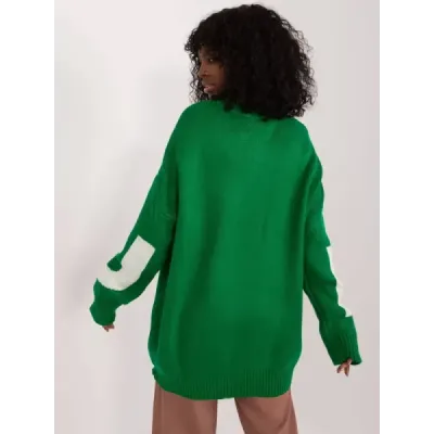Dámský svetr oversize MODA8060 zelený