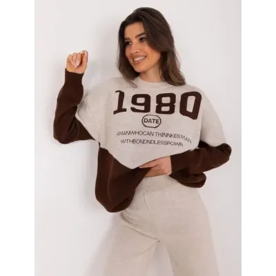 Dámská souprava MODA1497 běž-hnědý