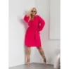 Elegantní dámské listové šaty MODA8269BIG malinové
