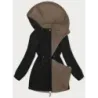 Tenká dámská oboustranná parka MODA9081 černo-béžová
