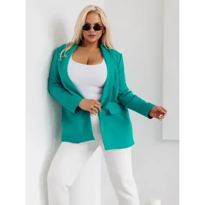 Klasické dámské sako plus size MODA8275 zelené