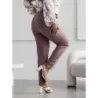 Elegantní damské kalhoty plus size MODA728 cappuccino