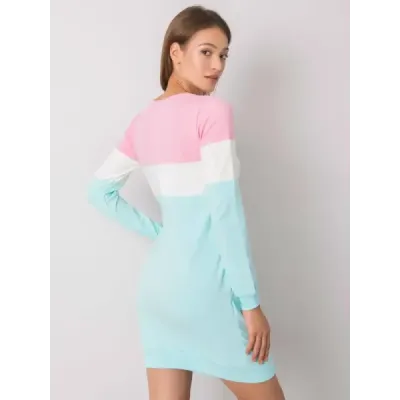 Tříbarevná dámská mikina MODA5869 růžovo-ecru-mátová