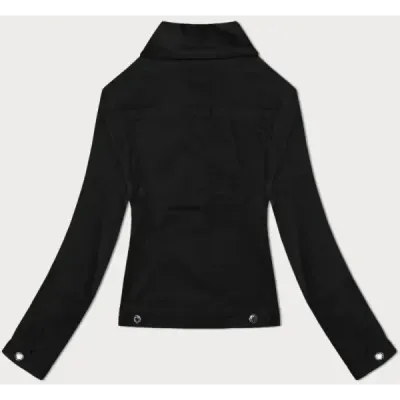 Dámská jeansová bunda na knoflíky plus size MODA028-B černá