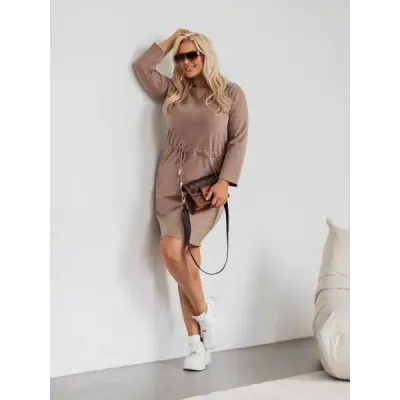 Dámské bavlněné šaty MODA719 cappuccino