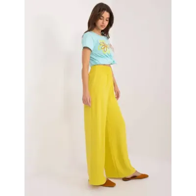 Široké dámské kalhoty MODA8390 žluté