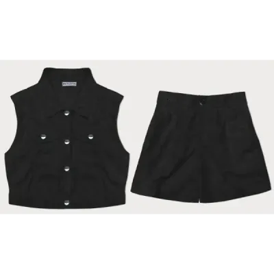 Dámský letní komplet vesta a kraťasy MODA2018 černý