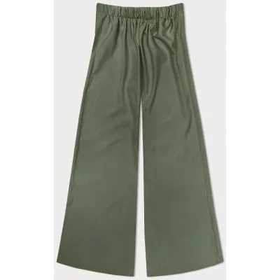 Elegantní dámské široké kalhoty MODA3575 khaki