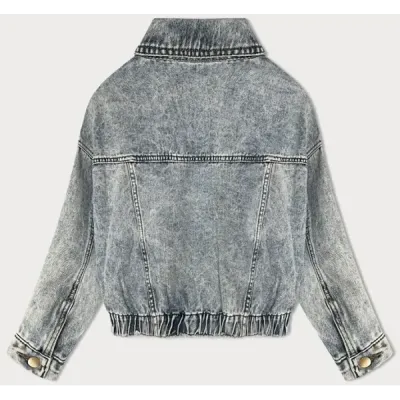 Volná dámská jeansová bunda MODA024 světle modrá Volná dámská jeansová bunda MODA024 světle modrá