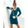 Bavlněné dámské šaty MODA770 modré