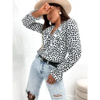 Dámská halenka z ozdobným dekoltem MODA2124 bílá