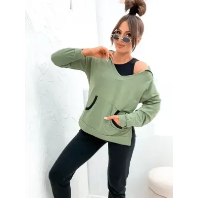 Dámská třídílná souprava MODA783 khaki Dámská třídílná souprava MODA783 khaki