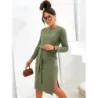 Dámské šaty s páskem MODA773 khaki