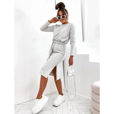 Dámské šaty s páskem MODA773 šedé