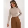 Bavlněná dámská halenka s límcem MODA2527 béžová