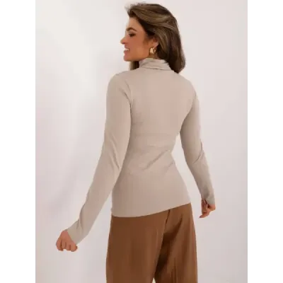 Bavlněná dámská halenka s límcem MODA2527 béžová